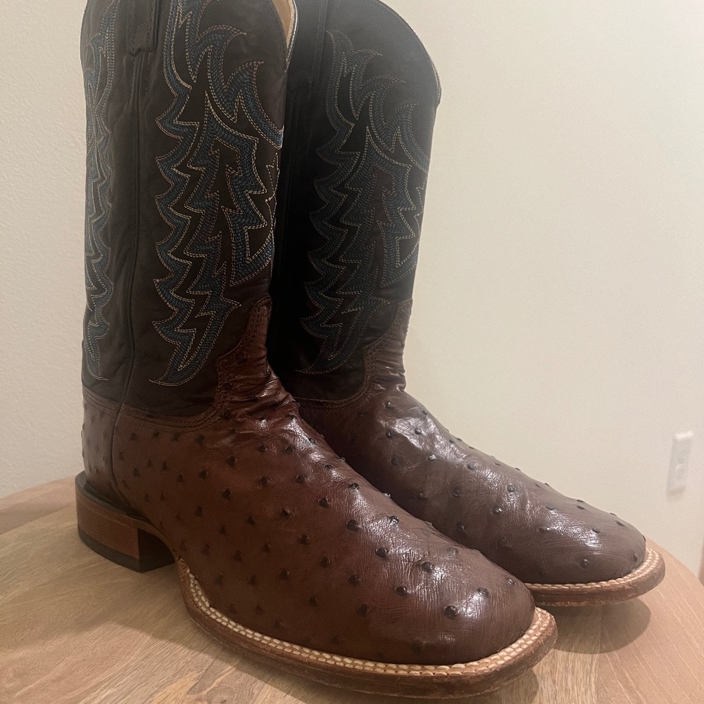 Tony Lama Men's Full Quill Ostrich Exotic Cowboy Boot (Size 10.5)